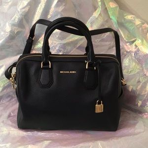 Michael Kors Pebble Navy leather satchel